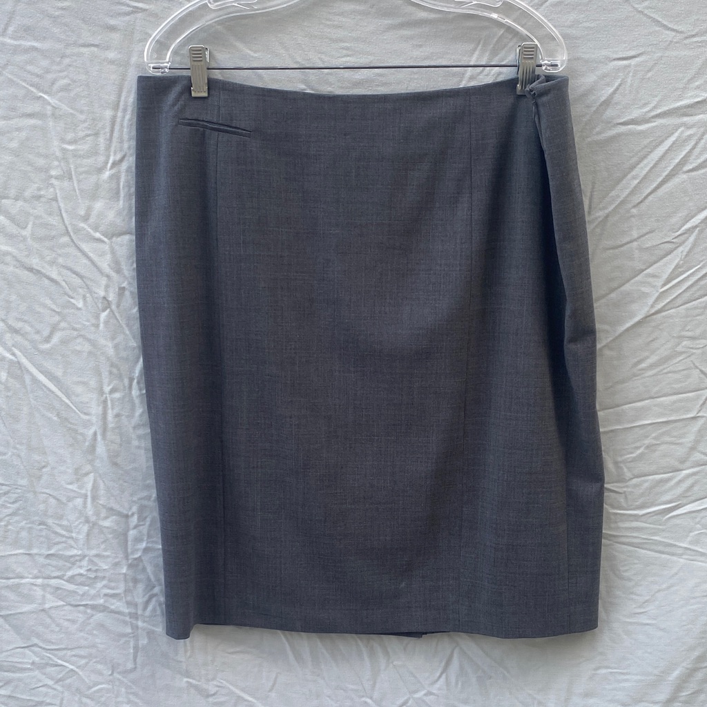 Victor Alfaro Charcoal Gray A-Line Skirt
